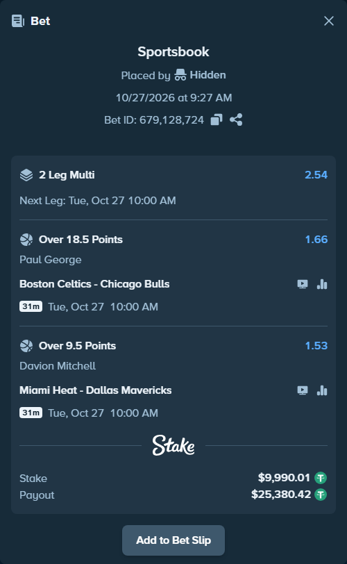 Bet slip: , $10,000.00 stake at 1.66 odds, placed by Theketkitkitty