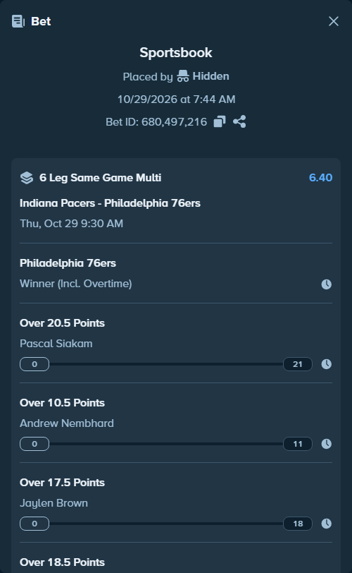 Bet slip: , $10,000.00 stake at 1.07 odds, placed by FencerGG