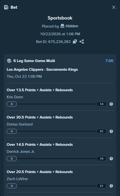 Bet slip: , $10,519.78 stake at 1.17 odds, placed by SyztmzTV