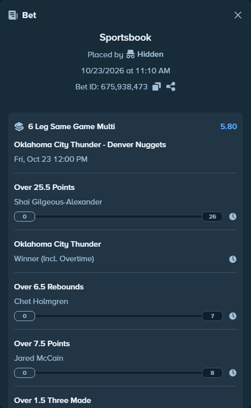 Bet slip: , $11,985.98 stake at 0.97 odds, placed by FencerGG