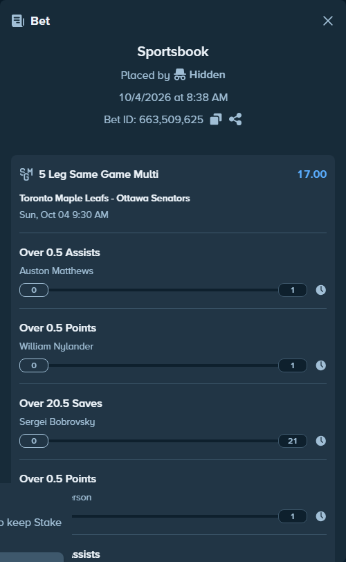 Bet slip: , $14,051.00 stake at 3.40 odds, placed by XposedTwirch