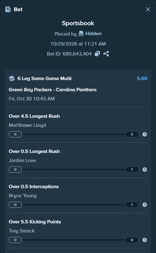 Bet slip: , $15,095.69 stake at 0.93 odds, placed by Hidden