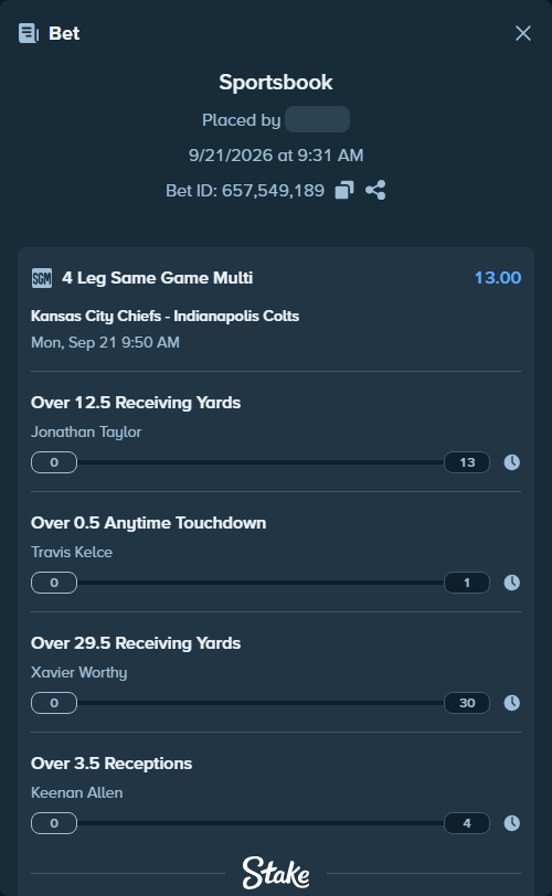 Bet slip: , $25,000.00 stake at 3.25 odds, placed by Cabrzy
