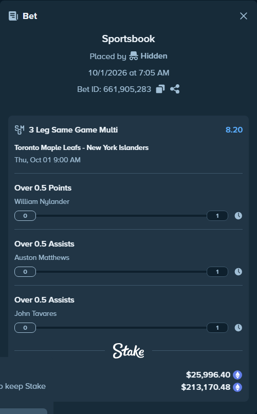 Bet slip: , $26,271.22 stake at 2.73 odds, placed by XposedTwirch
