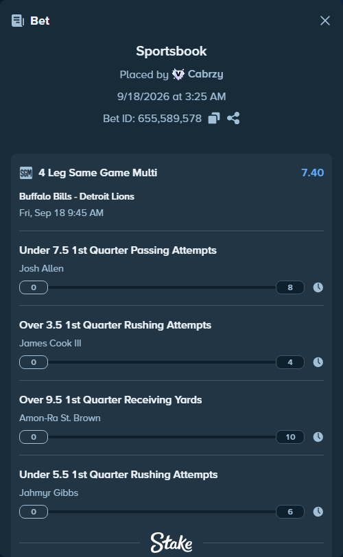 Bet slip: , $35,000.00 stake at 1.85 odds, placed by Cabrzy