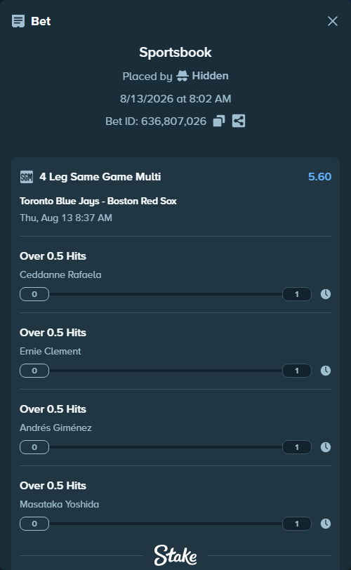 Bet slip: , $57,912.21 stake at 1.40 odds, placed by Hidden