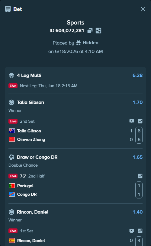Bet slip: Alba Berlin - Bayern Munich, $10,000.00 stake at 1.60 odds, placed by Hidden
