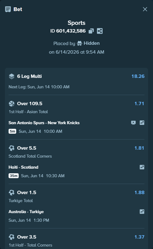 Bet slip: Alex Pereira - Ciryl Gane, $23,909.70 stake at 1.45 odds, placed by Hidden