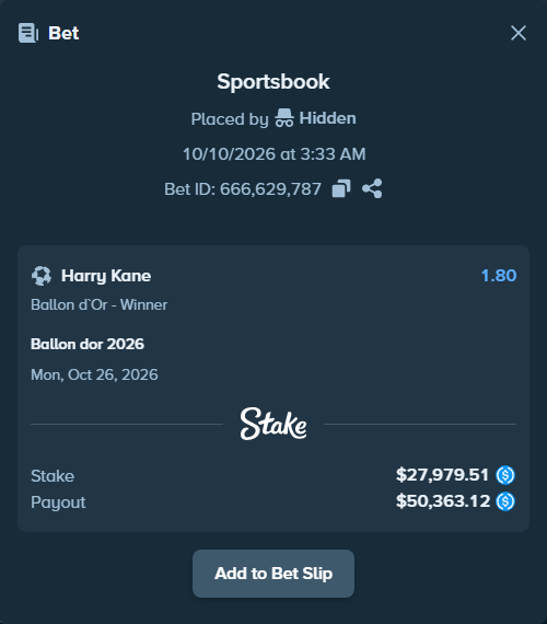 Bet slip: Ballon dor 2026, $27,979.51 stake at 1.80 odds, placed by TeufeurS