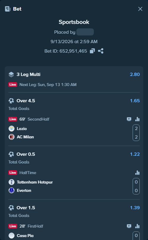 Bet slip: Casa Pia - Porto, $15,000.00 stake at 1.39 odds, placed by KOHINUR7474