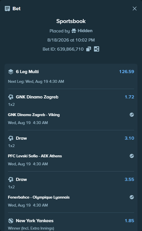 Bet slip: Colorado Rockies - Los Angeles Dodgers, $10,000.00 stake at 1.50 odds, placed by Hidden