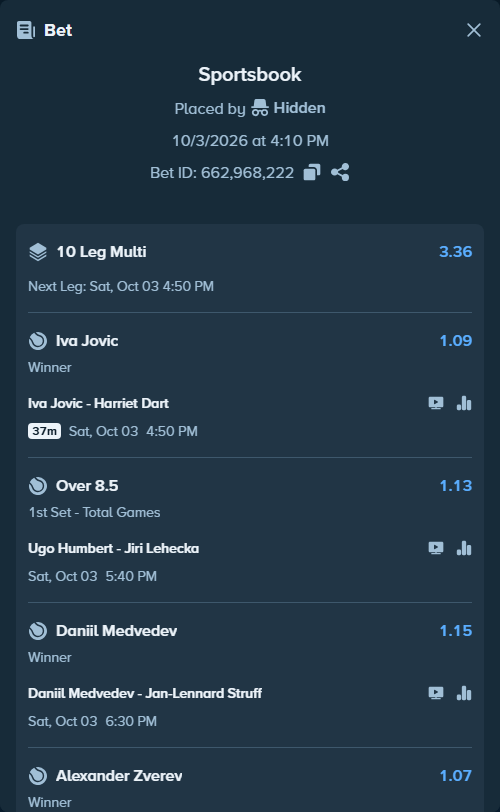 Bet slip: Deiveson Figueiredo - Talbott, Payton, $100,000.00 stake at 1.13 odds, placed by OplatekRafal