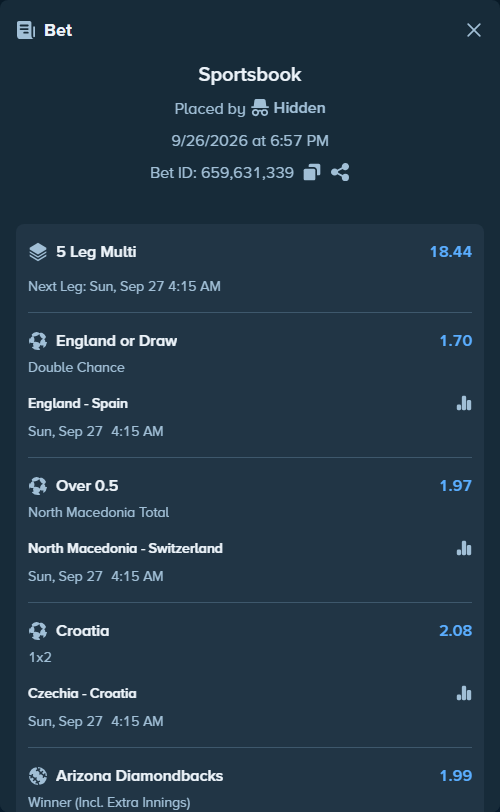 Bet slip: Detroit Lions - New York Jets, $60,000.00 stake at 1.33 odds, placed by Hidden