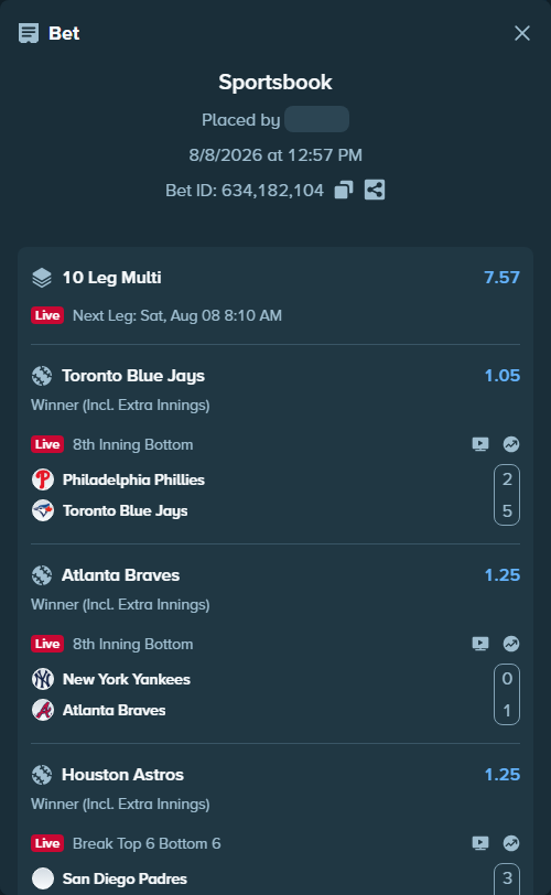 Bet slip: Dingoes - Rockets, $59,083.71 stake at 1.27 odds, placed by JanSilas