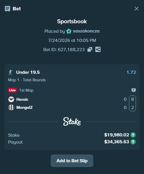 Bet slip: Heroic - The MongolZ, $20,000.00 stake at 1.72 odds, placed by saszakoncza