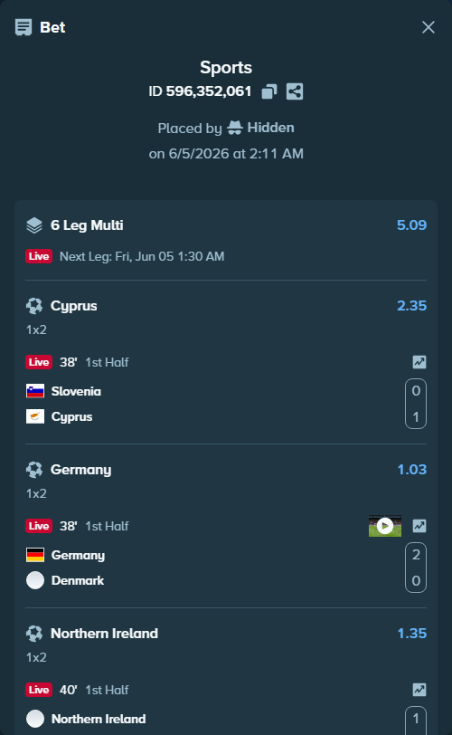 Bet slip: Mexico - Serbia, $14,014.00 stake at 1.24 odds, placed by Hidden