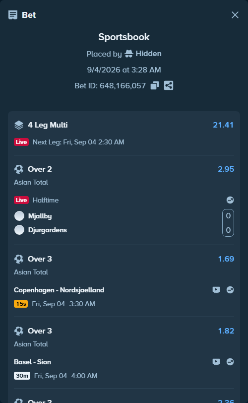 Bet slip: Real Sociedad San Sebastian - Celta Vigo, $50,000.00 stake at 2.36 odds, placed by Hidden
