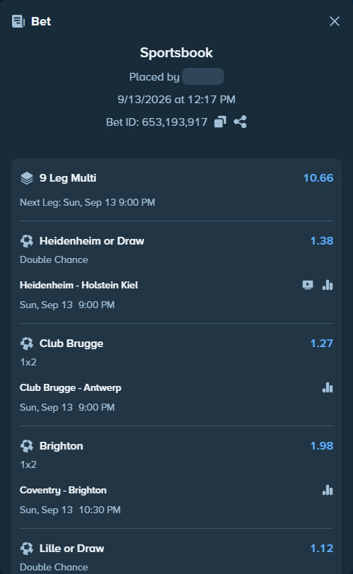 Bet slip: Sturm Graz - LASK Linz, $10,000.00 stake at 1.37 odds, placed by Rikutafes4