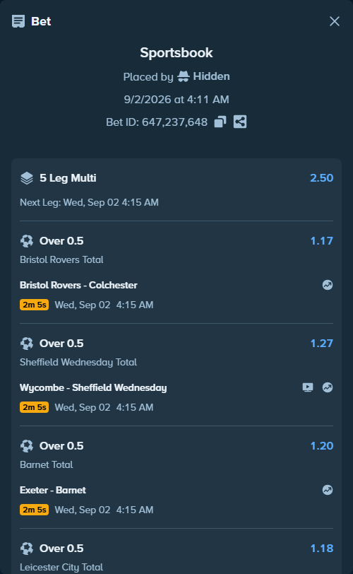 Bet slip: Torino - Monza, $18,009.97 stake at 1.19 odds, placed by Hidden